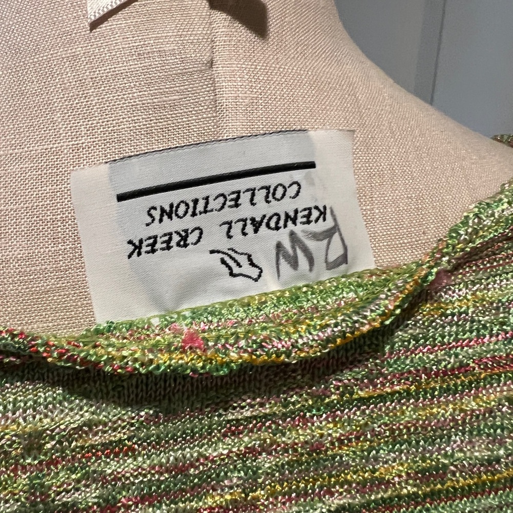 Boho Green Pink Bell Sleeve Women's Blouse - Picture 11 of 14